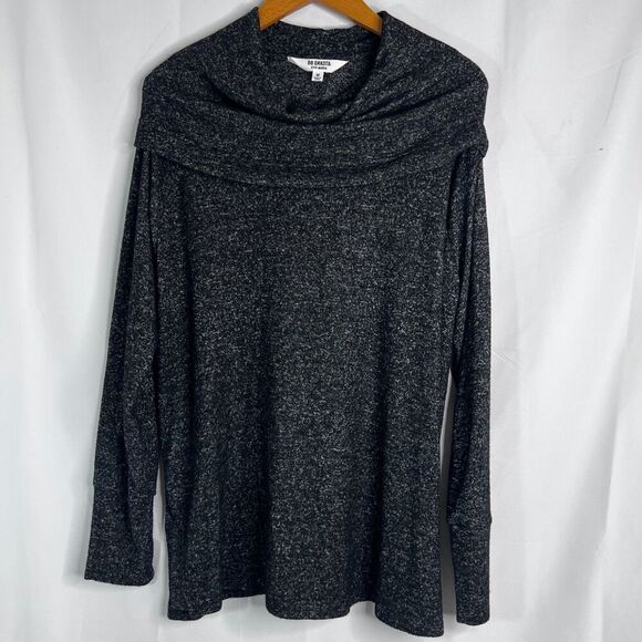 BB Dakota Steve Madden Black Knit Long Sleeve Cowl Neck Sweater Size Medium - Picture 2 of 11